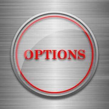 Options icon. Internet button on metallic background.. Stock Illustration