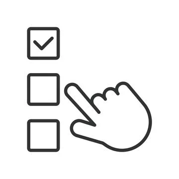 Options, icon in line design. Options, choice, settings, preference, selection Stock-Illustration