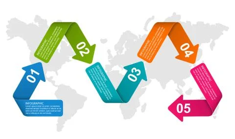 Options infographic, timeline, design template for business presentations or Stock Illustration