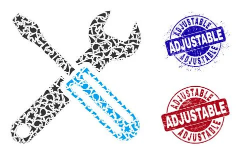 Options Mosaic of Debris with Adjustable Textured Seal Stamps Stock Illustration