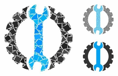 Options Mosaic Icon of Trembly Elements Stock Illustration