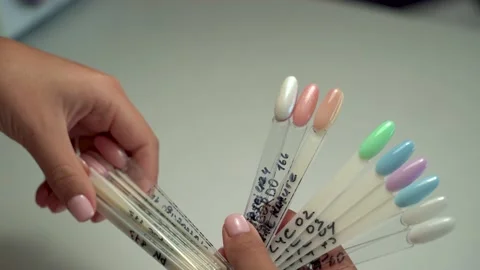 Options for nail varnishes. Stock Footage 168213479