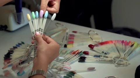 Options for nail varnishes. Stock Footage 168213550