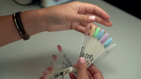 Options for nail varnishes. Stock Footage 190599680