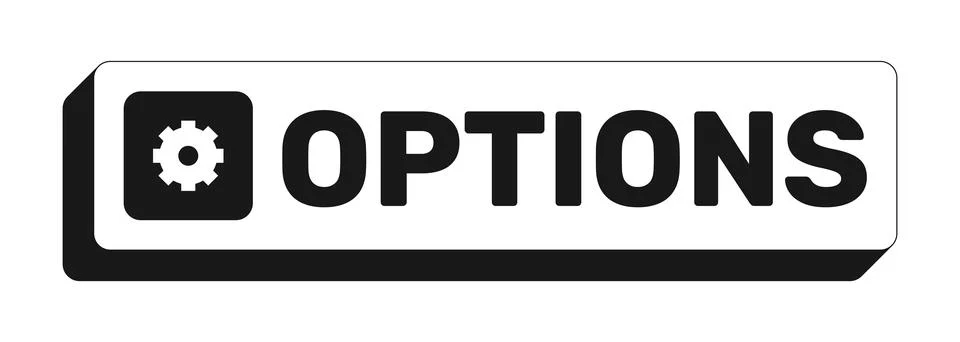 Options rectangle UI web button Stock Illustration