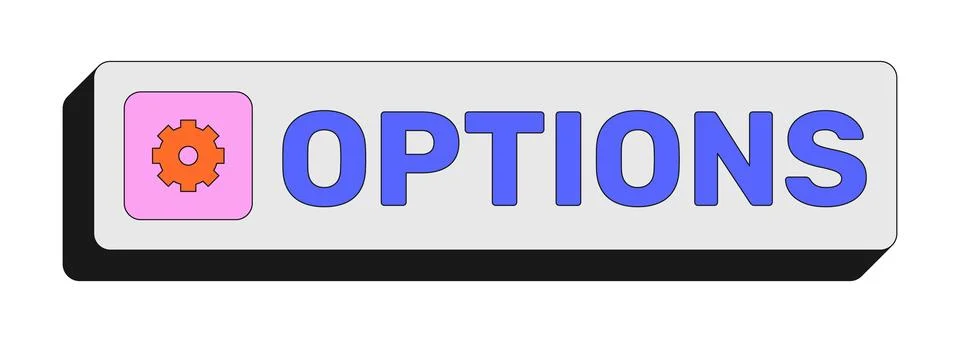 Options rectangular UI web button 스톡 일러스트