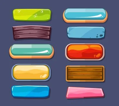 Options selection windows, panel settings vector set for computer games user Stock Illustration