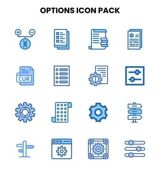 Options Two Colour Scalable Icons Pack Illustrazione stock