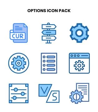 Options Two Colour Vector Icons Pack Ilustração Stock
