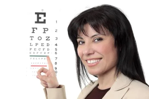 Optometrist with eye chart Stock Photos