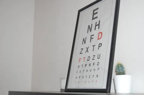 Optometrist eye test chart Stock-Fotos
