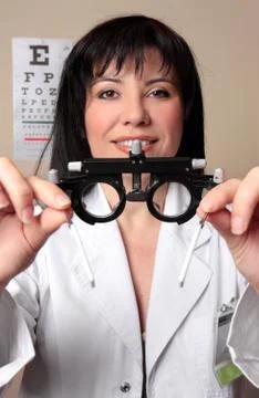 Optometrist eye test Stock Photos