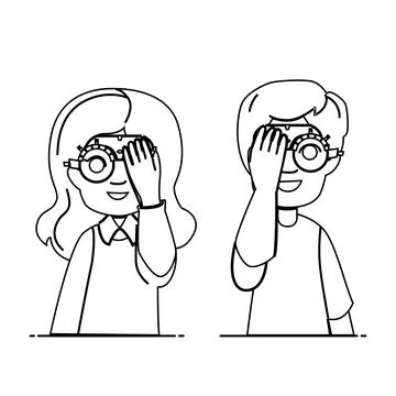 Optometrist kid vector Stock Illustration