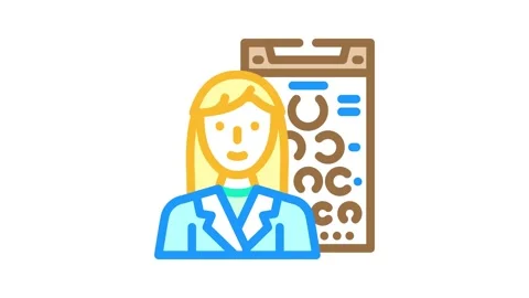 Optometrist optometry vision eye color icon animation 스톡 동영상 327256887