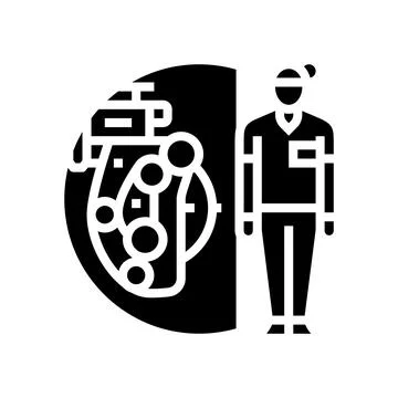 Optometrist optometry vision eye glyph icon vector illustration Stock Illustration