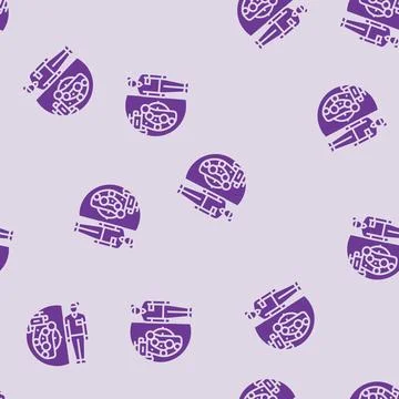 Optometrist optometry vision eye glyph seamless pattern Stock Illustration