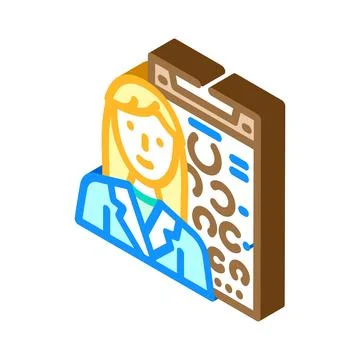Optometrist optometry vision eye isometric icon vector illustration Stock Illustration