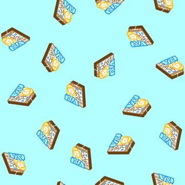 Optometrist optometry vision eye isometric icon seamless pattern Stock Illustration