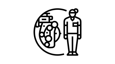 Optometrist optometry vision eye line icon animation 스톡 동영상 326123766