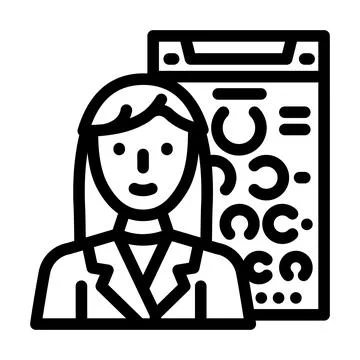 Optometrist optometry vision eye line icon vector illustration Stock Illustration