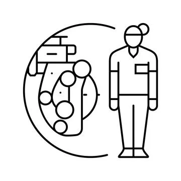 Optometrist optometry vision eye line icon vector illustration Stockillustratie