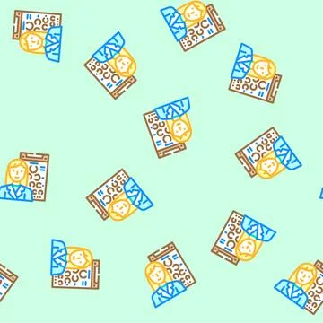 Optometrist optometry vision eye vector seamless pattern Stock Illustration