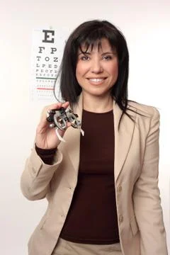 Optometrist with trial frames Stock Photos