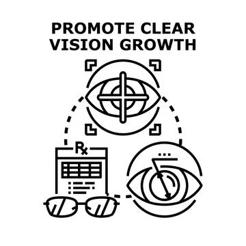 Optometry developing vision to achieve business growth 库存插图