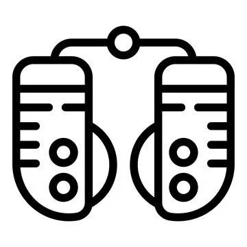 Optometry device icon, outline style Illustrazione stock