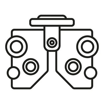Optometry device icon outline vector. Eye test Illustrazione stock