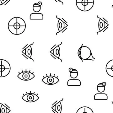 Optometry Eye Health Vector Seamless Pattern Illustrazione stock