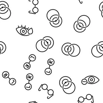 Optometry Eye Health Vector Seamless Pattern Stock Illustration