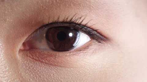Optometry, face or eye with assessment, closeup or glaucoma screening in vision Stock Footage 336651049