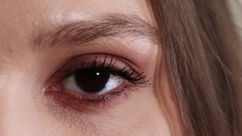Optometry, face or eye with examination, closeup or glaucoma screening in vision Stock Footage 336674799