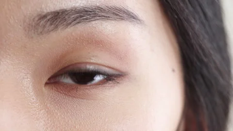 Optometry, face or eyes with assessment, closeup or glaucoma screening in vision Stock Footage 336650930