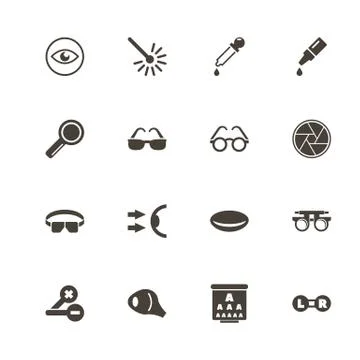 Optometry - Flat Vector Icons Illustrazione stock