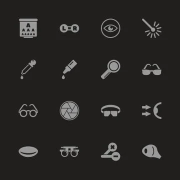 Optometry - Flat Vector Icons Illustrazione stock