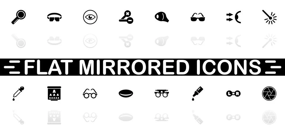 Optometry - Flat Vector Icons Stock Illustration
