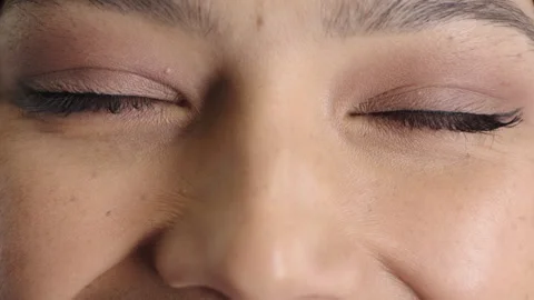Optometry, funny face and eyes with examination, closeup or glaucoma screening Stock Footage 336674273