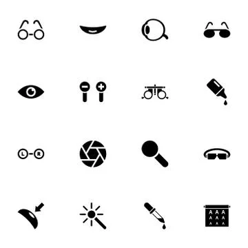 Optometry icon - Expand to any size - Change to any colour. Perfect Flat Vect Illustrazione stock