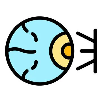 Optometry laser icon color outline vector Illustrazione stock
