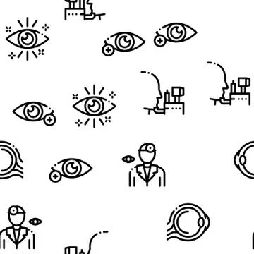 Optometry Medical Aid Seamless Pattern Vector Illustrazione stock