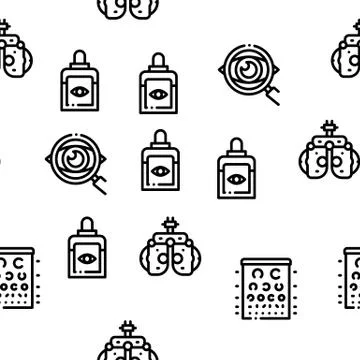 Optometry Medical Aid Seamless Pattern Vector Illustrazione stock