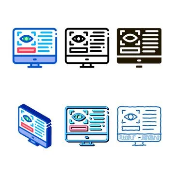 Optometry multipack online information icon thin line vector Stock Illustration