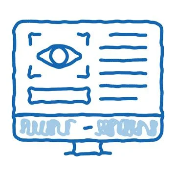 Optometry Online Information doodle icon hand drawn illustration Illustrazione stock