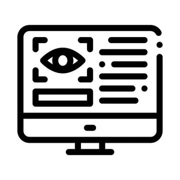 Optometry Online Information Icon Thin Line Vector Stock Illustration