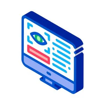 Optometry Online Information isometric icon vector illustration Illustrazione stock