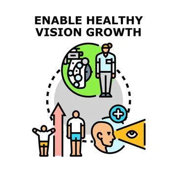 Optometry specialist enabling healthy eye vision growth Stock Illustration