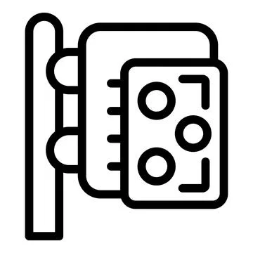 Optometry stand icon, outline style Stock Illustration