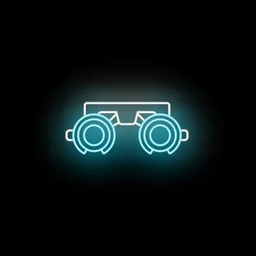Optometry trial frame vision testing neon sign Illustrazione stock
